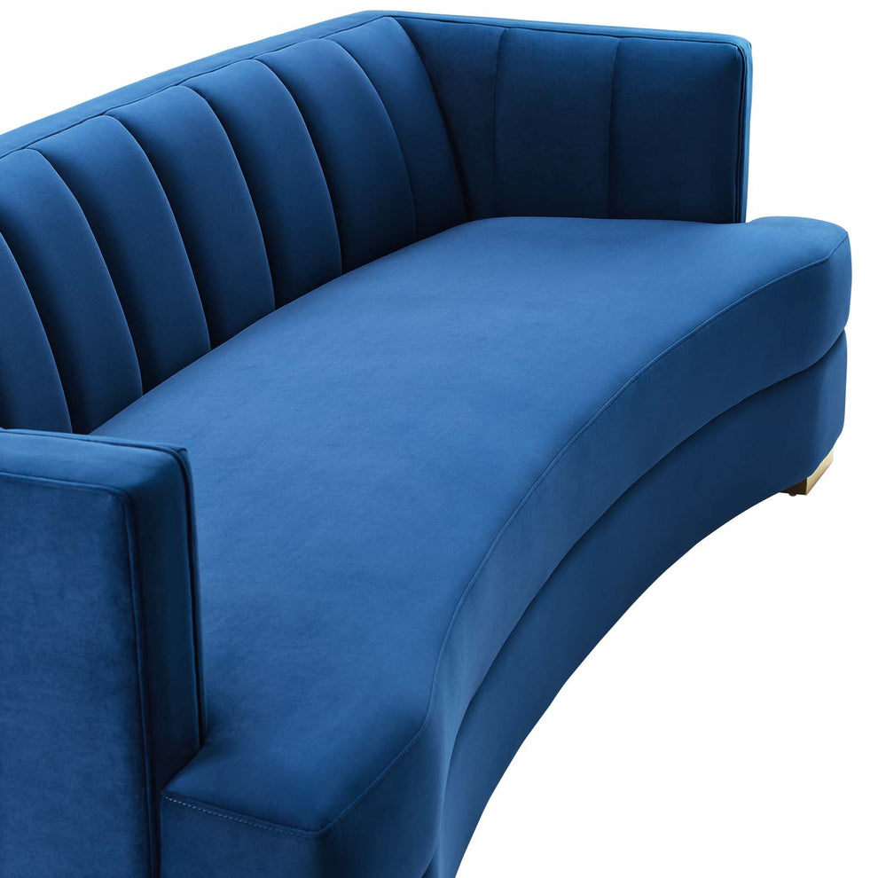 Encompass Channel Tufted Performance Velvet Curved Sofa By Modway - EEI-4134 | Sofas | Modishstore - 14