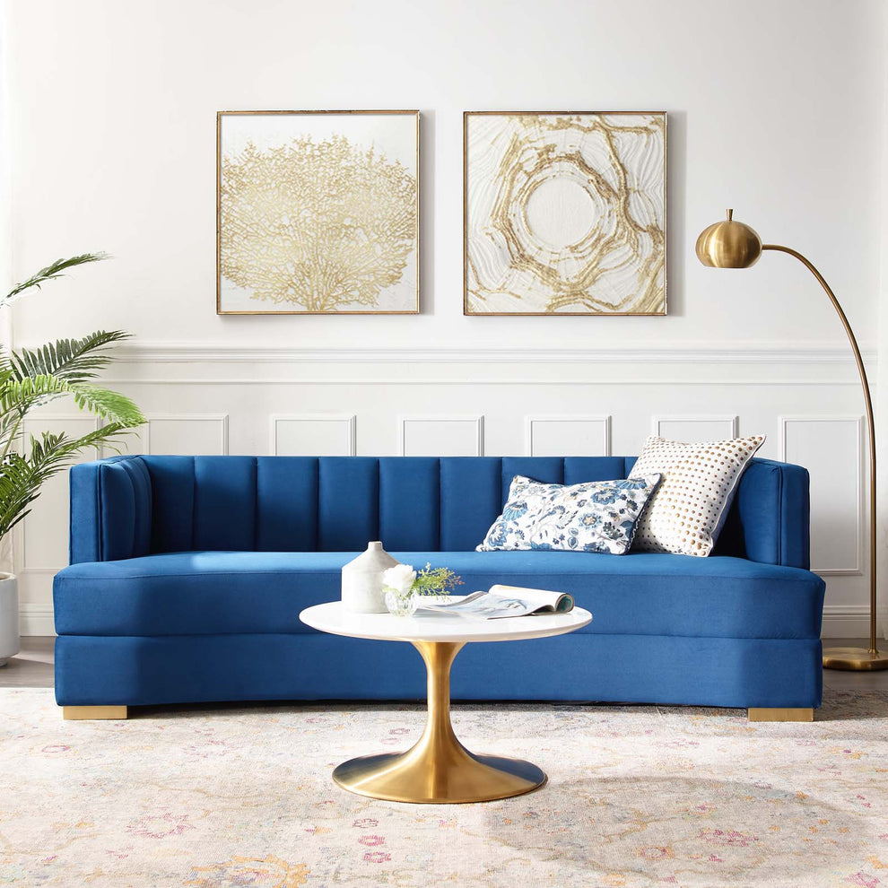 Encompass Channel Tufted Performance Velvet Curved Sofa By Modway - EEI-4134 | Sofas | Modishstore - 9