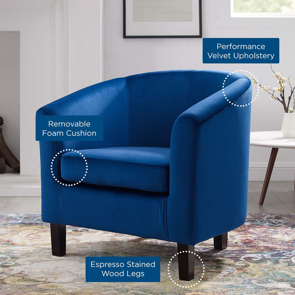Prospect Performance Velvet Armchair By Modway - EEI-4137 | Armchairs | Modishstore - 9