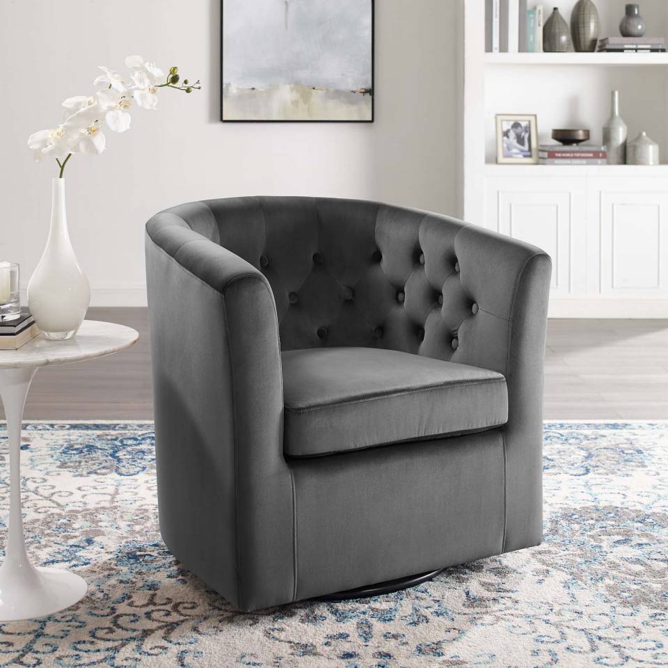 Modway Prospect Tufted Performance Velvet Swivel Armchair - EEI-4138 | Armchairs | Modishstore - 1