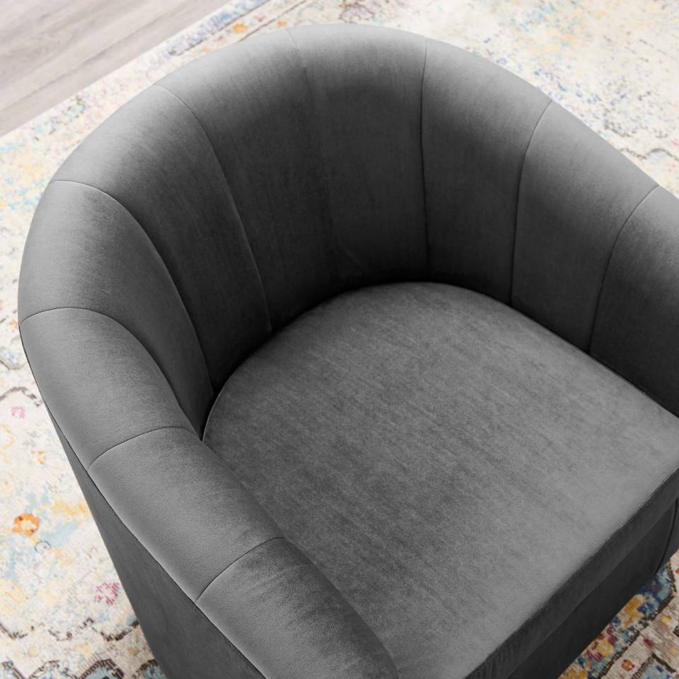 Modway Prospect Performance Velvet Swivel Armchair - EEI-4139 | Armchairs | Modishstore - 7