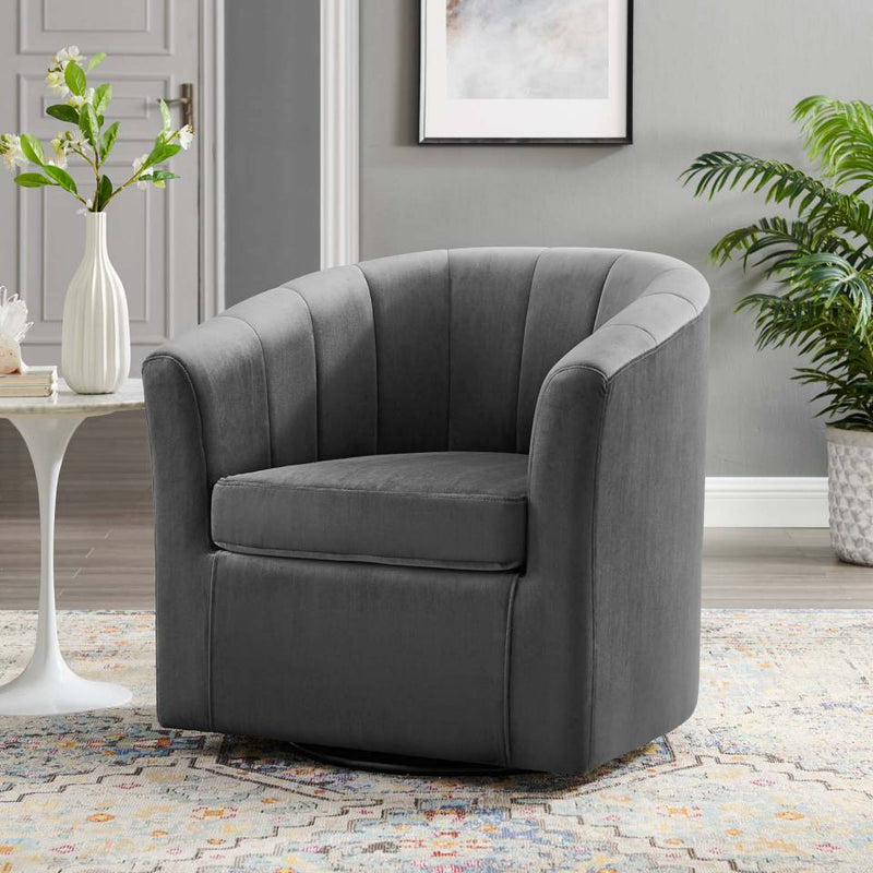 Modway Prospect Performance Velvet Swivel Armchair - EEI-4139 | Armchairs | Modishstore - 1