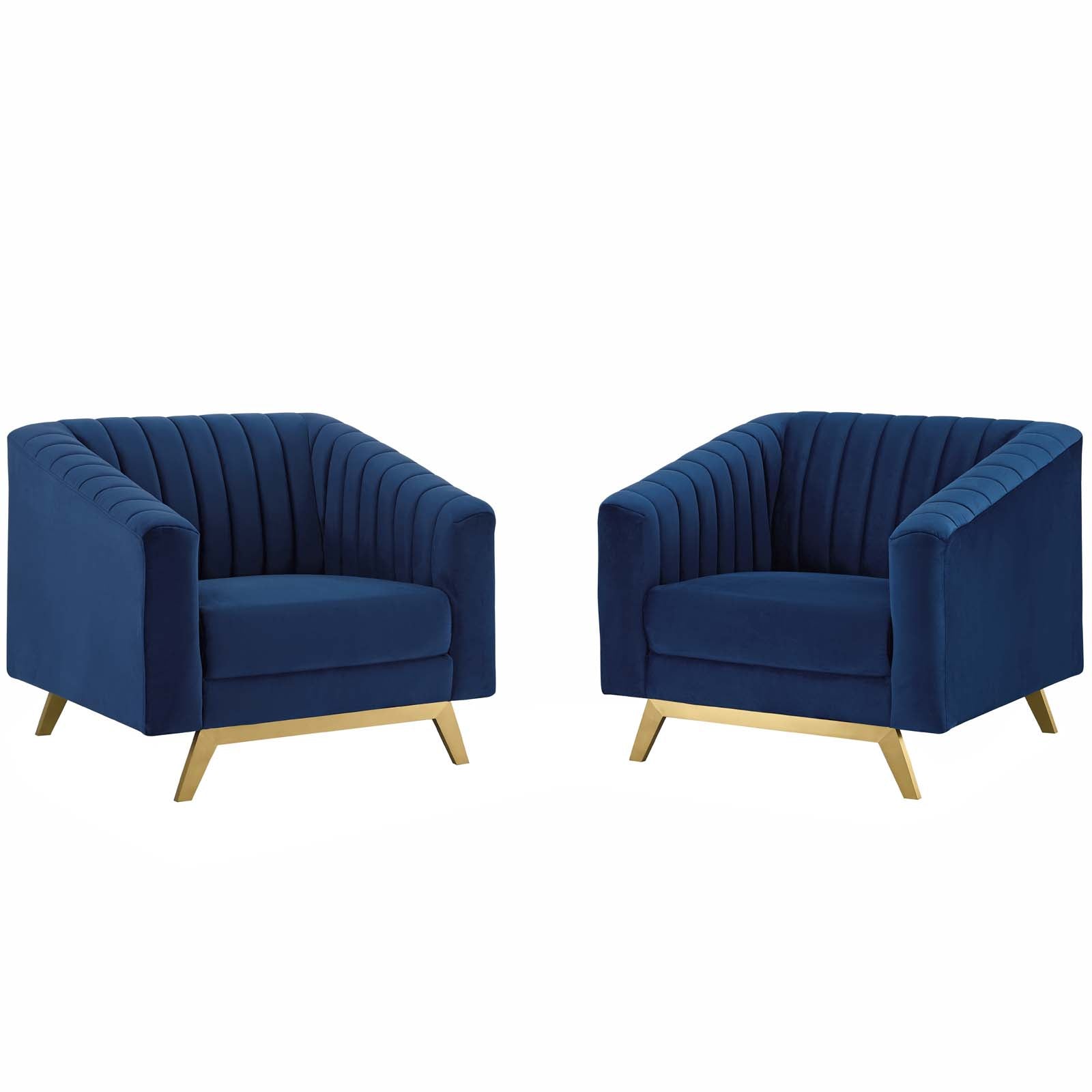 Valiant Vertical Channel Tufted Upholstered Performance Velvet Armchair Set of 2 By Modway - EEI-4142 | Dining Chairs | Modishstore - 2