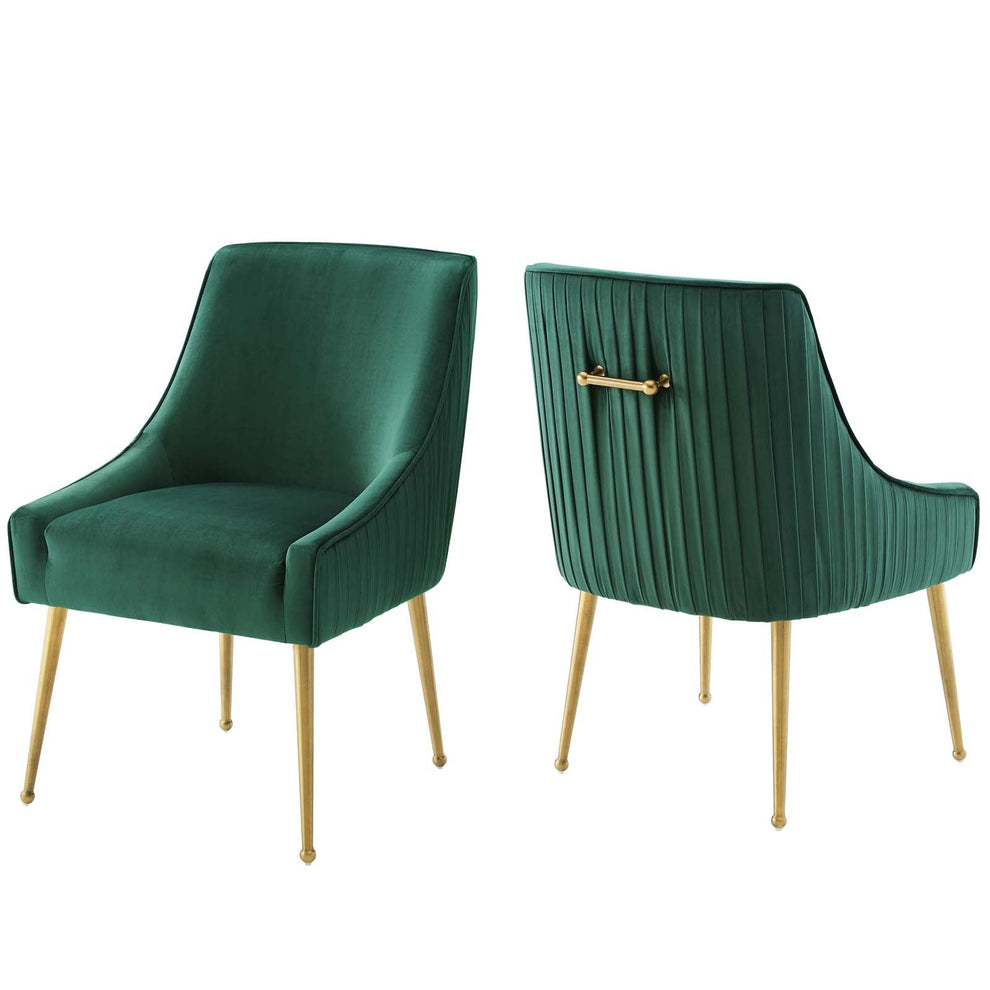 Modway Discern Pleated Back Upholstered Performance Velvet Dining Chair Set of 2 - EEI-4149 | Dining Chairs | Modishstore - 2