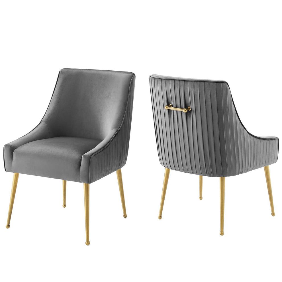Modway Discern Pleated Back Upholstered Performance Velvet Dining Chair Set of 2 - EEI-4149 | Dining Chairs | Modishstore - 4