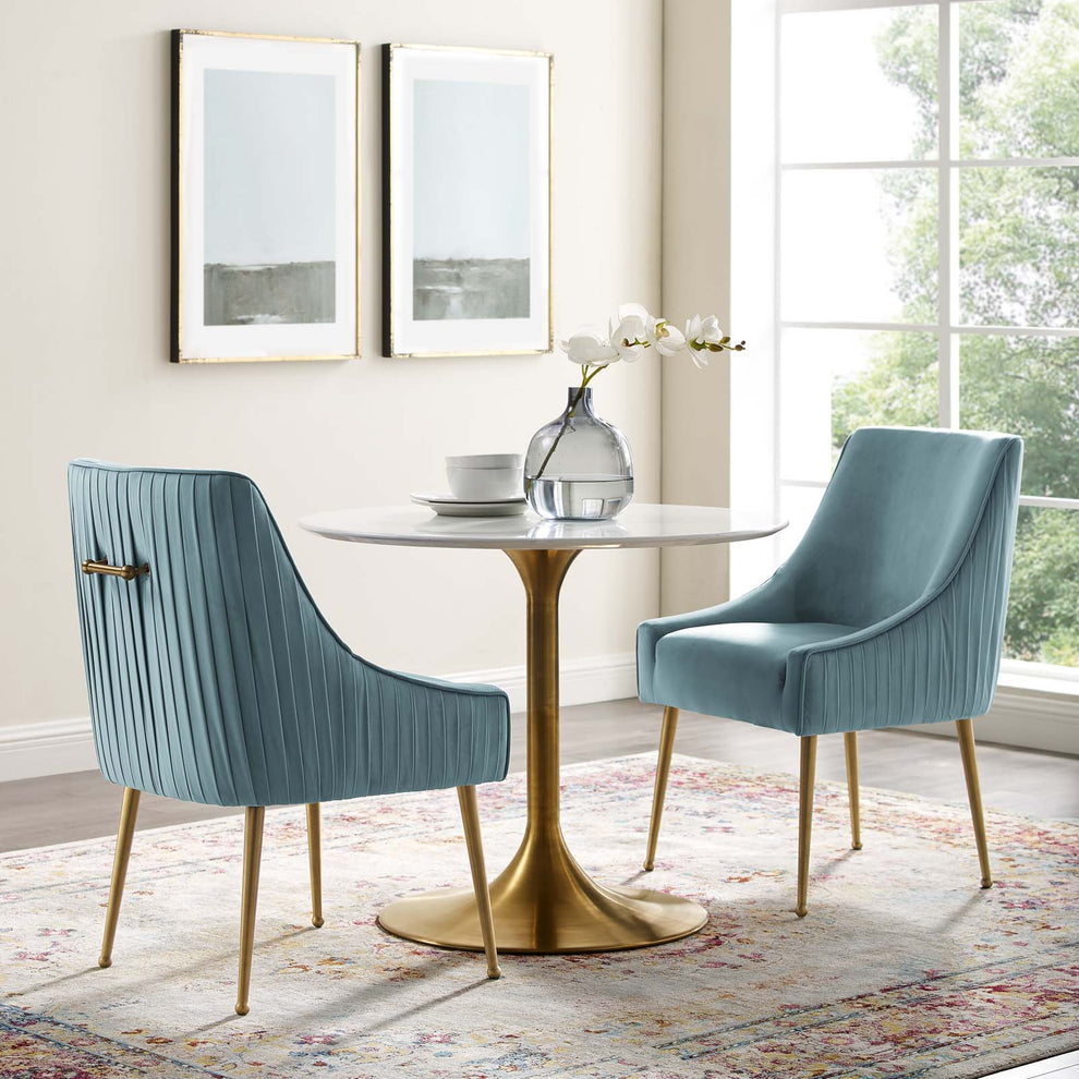 Modway Discern Pleated Back Upholstered Performance Velvet Dining Chair Set of 2 - EEI-4149 | Dining Chairs | Modishstore - 7
