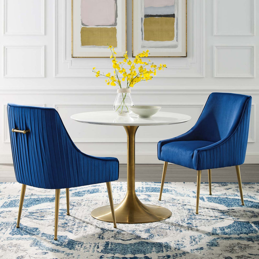Modway Discern Pleated Back Upholstered Performance Velvet Dining Chair Set of 2 - EEI-4149 | Dining Chairs | Modishstore - 11