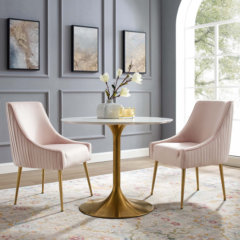Modway Discern Pleated Back Upholstered Performance Velvet Dining Chair Set of 2 - EEI-4149 | Dining Chairs | Modishstore - 18