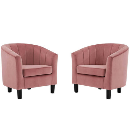 Modway Prospect Channel Tufted Performance Velvet Armchair Set of 2 - EEI-4150 | Armchairs | Modishstore - 2