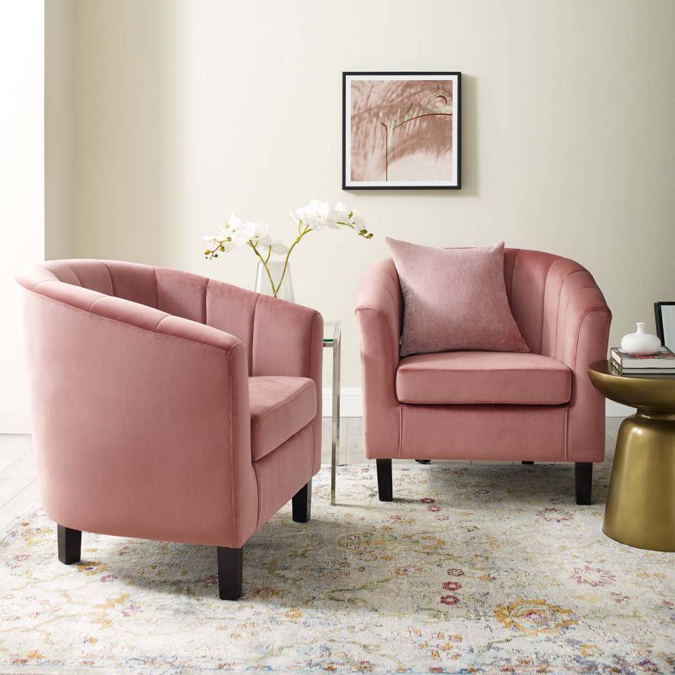 Modway Prospect Channel Tufted Performance Velvet Armchair Set of 2 - EEI-4150 | Armchairs | Modishstore - 1
