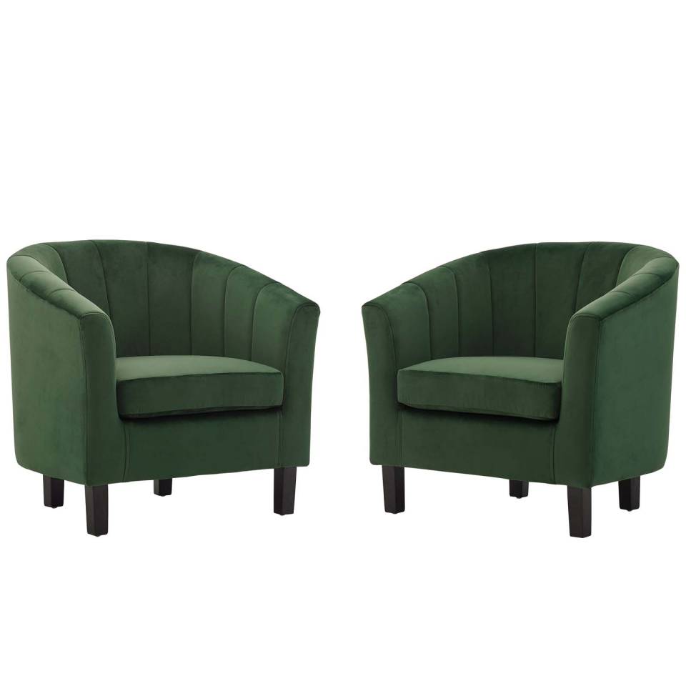 Modway Prospect Channel Tufted Performance Velvet Armchair Set of 2 - EEI-4150 | Armchairs | Modishstore - 5