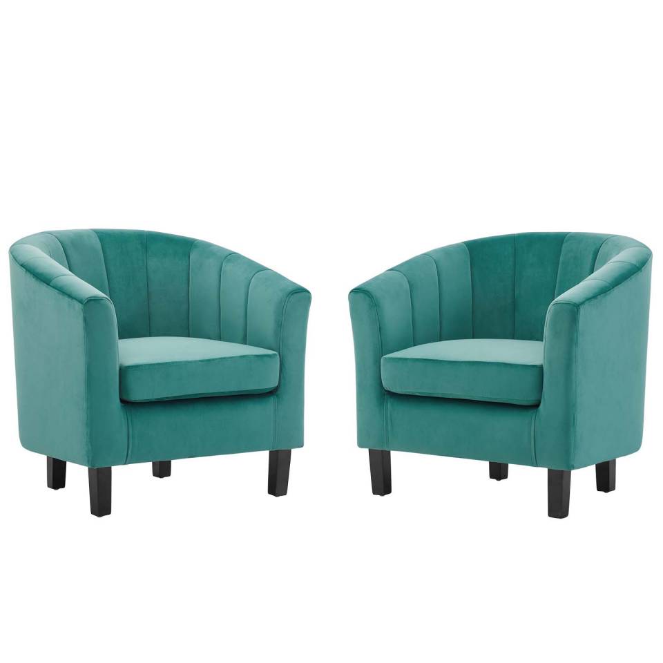 Modway Prospect Channel Tufted Performance Velvet Armchair Set of 2 - EEI-4150 | Armchairs | Modishstore - 9