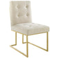 Modway Privy Gold Stainless Steel Upholstered Fabric Dining Accent Chair Set of 2 - EEI-4151 | Dining Chairs | Modishstore - 5