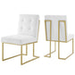 Modway Privy Gold Stainless Steel Upholstered Fabric Dining Accent Chair Set of 2 - EEI-4151 | Dining Chairs | Modishstore - 12