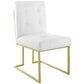 Modway Privy Gold Stainless Steel Upholstered Fabric Dining Accent Chair Set of 2 - EEI-4151 | Dining Chairs | Modishstore - 9
