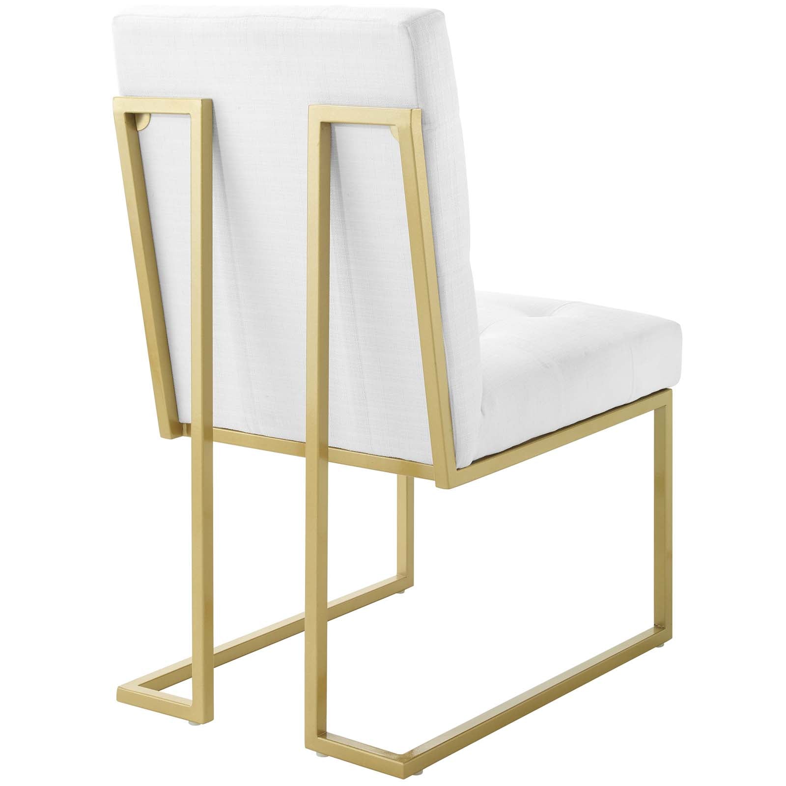 Modway Privy Gold Stainless Steel Upholstered Fabric Dining Accent Chair Set of 2 | Dining Chairs | Modishstore-10