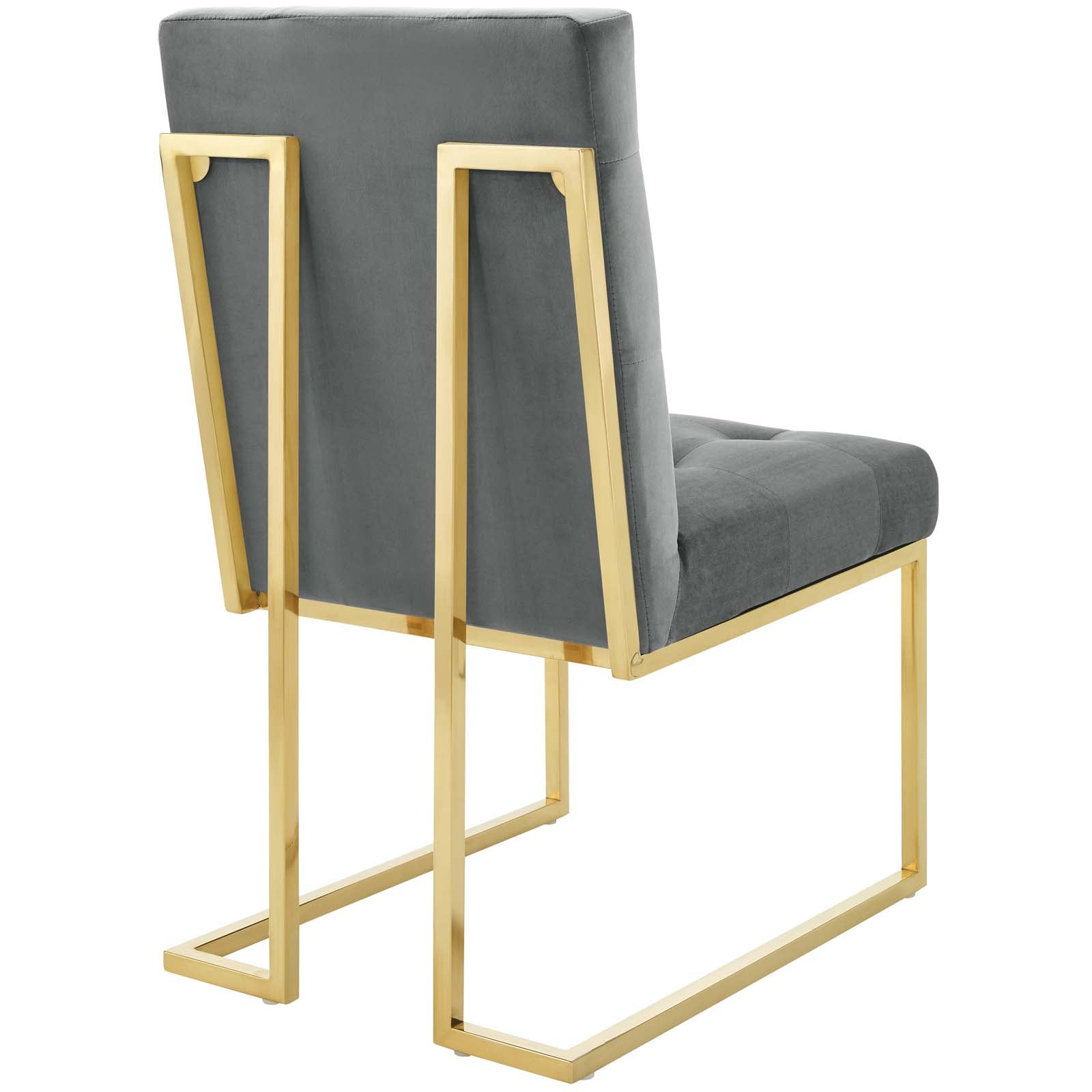 Modway Privy Gold Stainless Steel Performance Velvet Dining Chair Set of 2 - EEI-4152 | Dining Chairs | Modishstore - 3