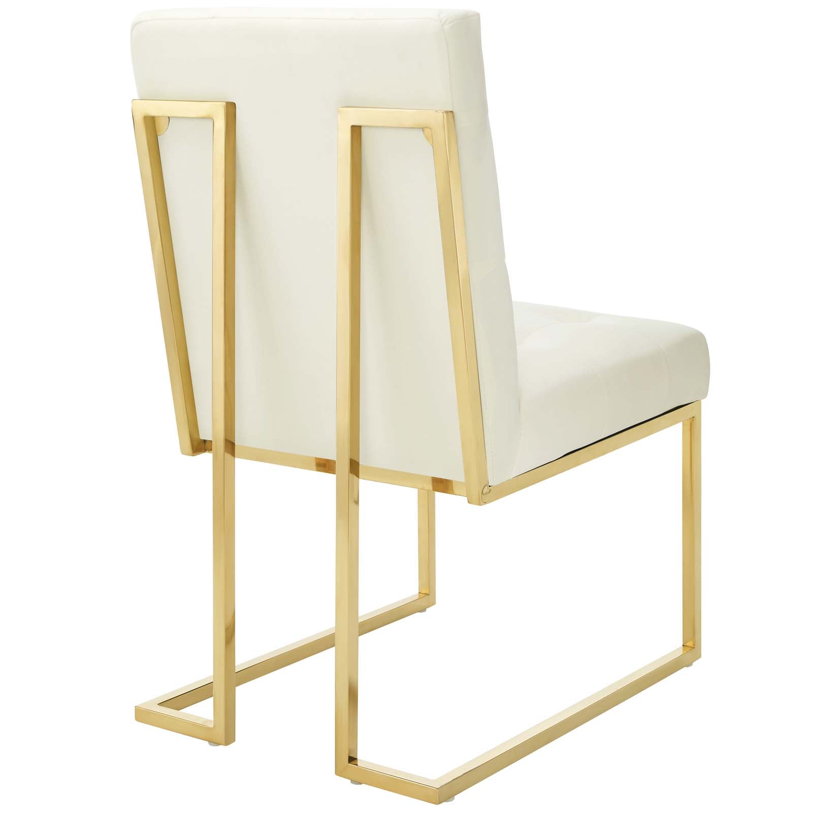 Modway Privy Gold Stainless Steel Performance Velvet Dining Chair Set of 2 | Dining Chairs | Modishstore-12