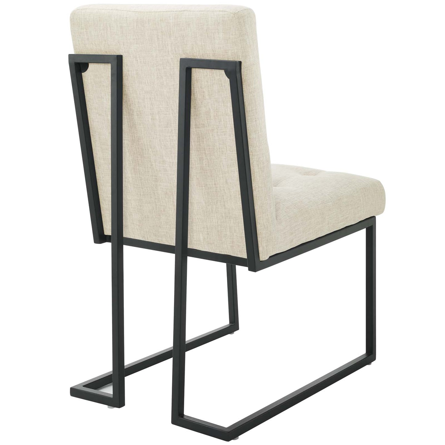 Modway Privy Black Stainless Steel Upholstered Fabric Dining Chair Set of 2 - EEI-4153 | Dining Chairs | Modishstore - 3