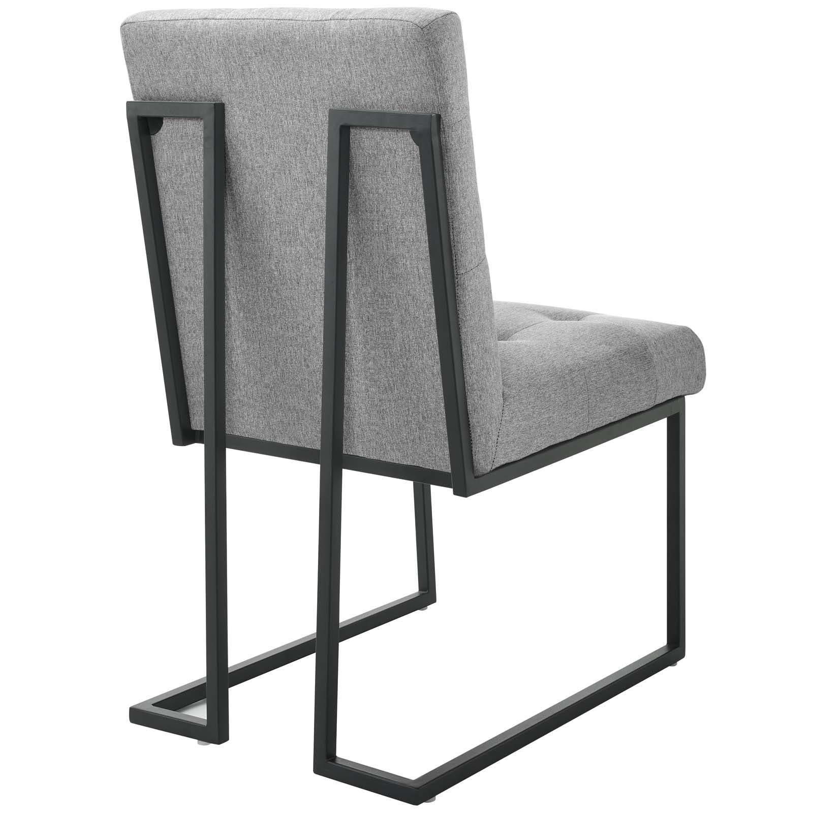 Modway Privy Black Stainless Steel Upholstered Fabric Dining Chair Set of 2 - EEI-4153 | Dining Chairs | Modishstore - 6