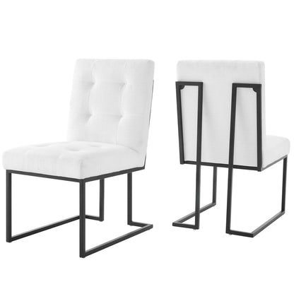 Modway Privy Black Stainless Steel Upholstered Fabric Dining Chair Set of 2 - EEI-4153 | Dining Chairs | Modishstore - 12