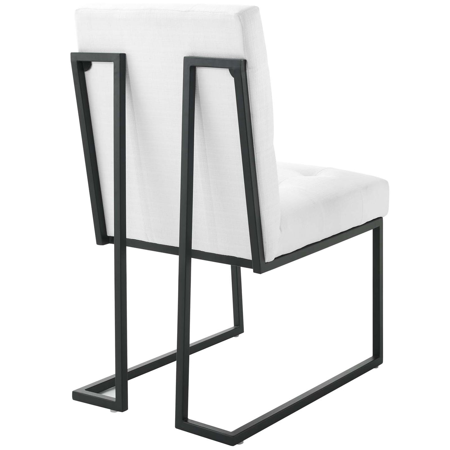 Modway Privy Black Stainless Steel Upholstered Fabric Dining Chair Set of 2 - EEI-4153 | Dining Chairs | Modishstore - 10