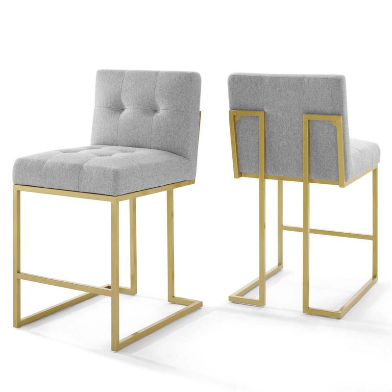 Modway Privy Gold Stainless Steel Upholstered Fabric Counter Stool Set of 2 - EEI-4154 | Counter Stools | Modishstore - 6