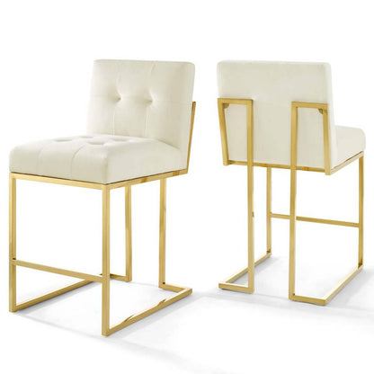 Modway Privy Gold Stainless Steel Performance Velvet Counter Stool Set of 2 - EEI-4155 | Counter Stools | Modishstore - 6