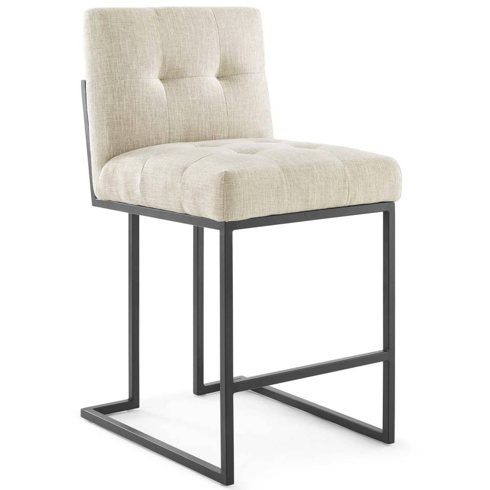 Modway Privy Black Stainless Steel Upholstered Fabric Counter Stool Set of 2 - EEI-4156 | Counter Stools | Modishstore - 3