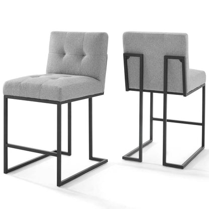 Modway Privy Black Stainless Steel Upholstered Fabric Counter Stool Set of 2 - EEI-4156 | Counter Stools | Modishstore - 5