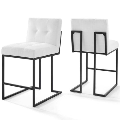 Modway Privy Black Stainless Steel Upholstered Fabric Counter Stool Set of 2 - EEI-4156 | Counter Stools | Modishstore - 6