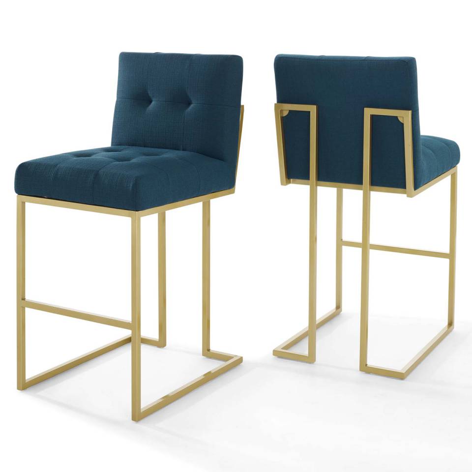 Modway Privy Gold Stainless Steel Performance Velvet Bar Stool Set of 2 - EEI-4157 | Bar Stools | Modishstore - 2