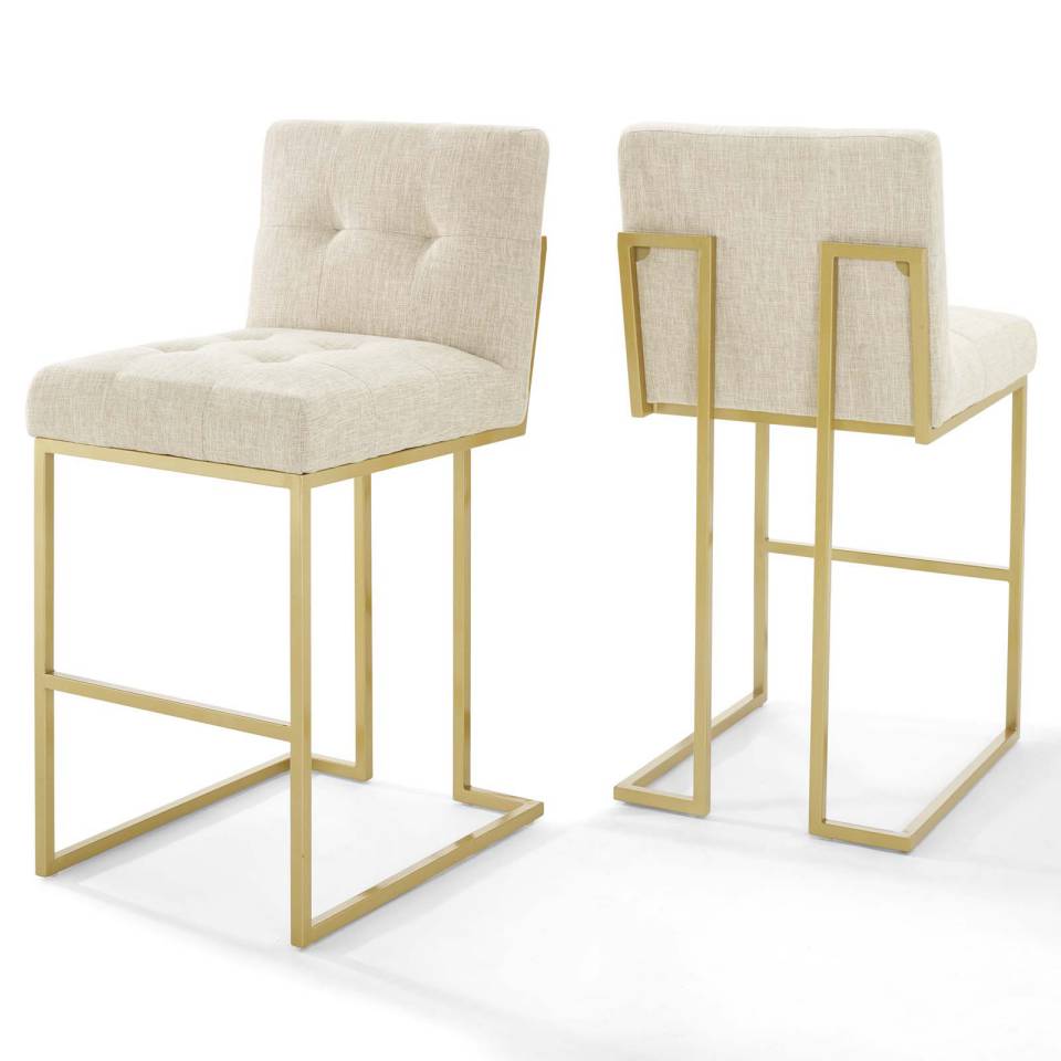 Modway Privy Gold Stainless Steel Performance Velvet Bar Stool Set of 2 - EEI-4157 | Bar Stools | Modishstore - 5