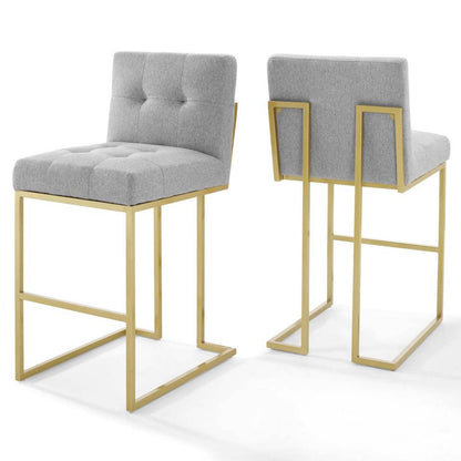 Modway Privy Gold Stainless Steel Performance Velvet Bar Stool Set of 2 - EEI-4157 | Bar Stools | Modishstore - 6