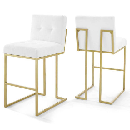 Modway Privy Gold Stainless Steel Performance Velvet Bar Stool Set of 2 - EEI-4157 | Bar Stools | Modishstore - 7