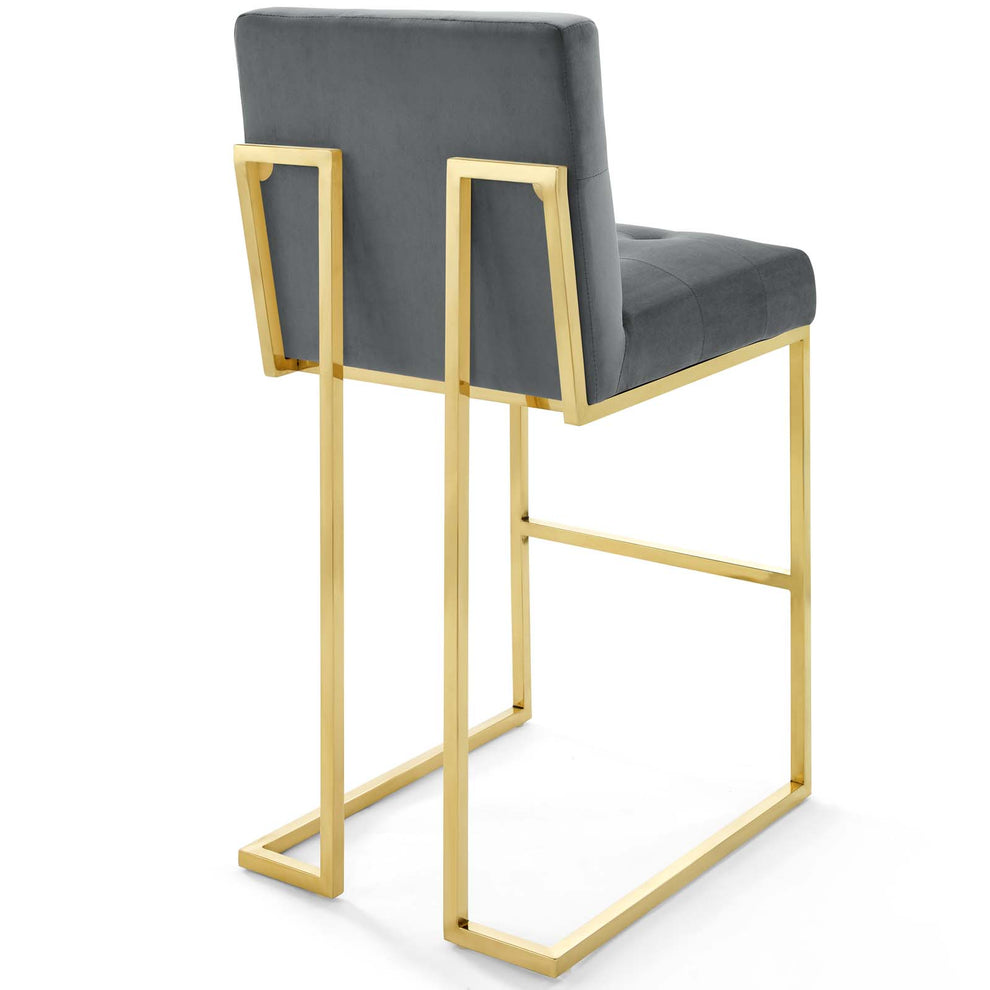 Modway Privy Gold Stainless Steel Performance Velvet Bar Stool Set of 2 - EEI-4158 | Bar Stools | Modishstore - 3