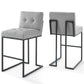 Privy Black Stainless Steel Upholstered Fabric Bar Stool Set of 2 By Modway - EEI-4159 | Bar Stools | Modishstore - 2