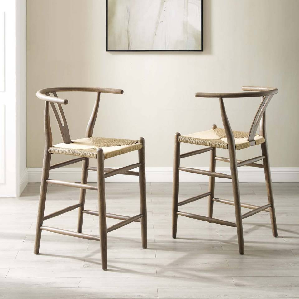 Modway Amish Wood Counter Stool Set of 2 - EEI-4165 | Counter Stools | Modishstore - 1
