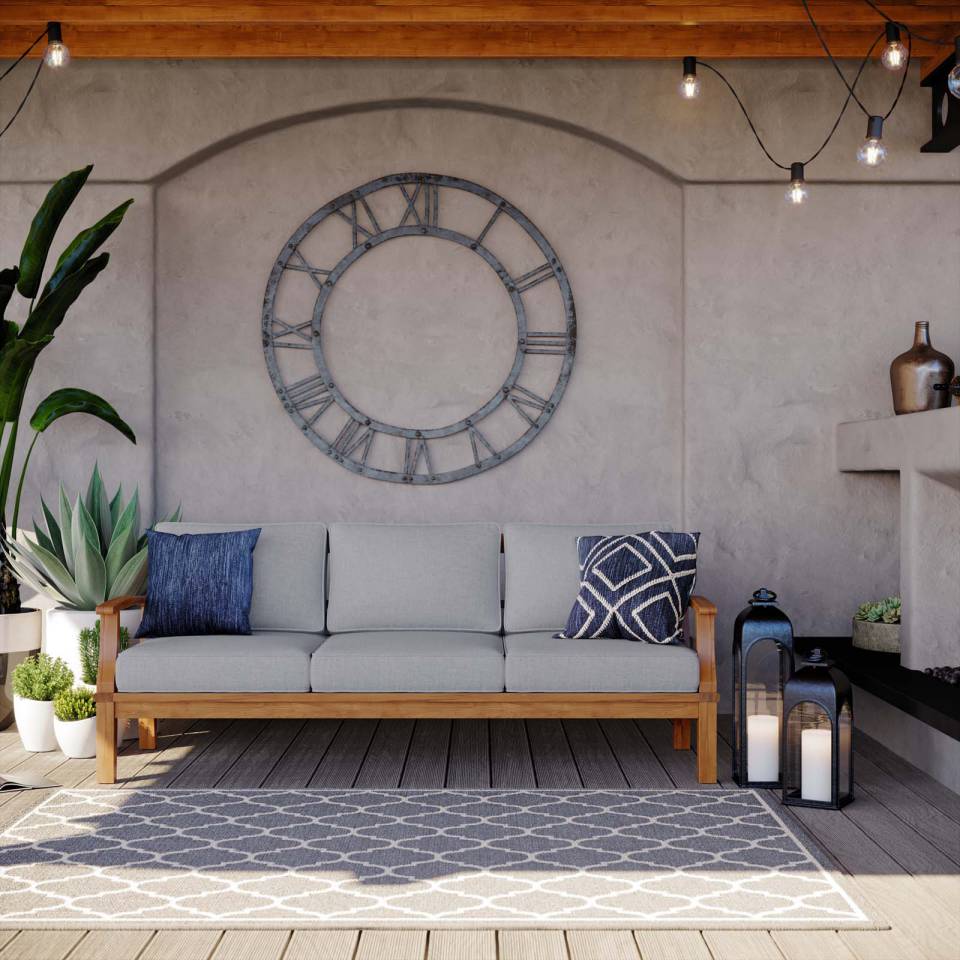 Modway Marina Outdoor Patio Teak Sofa | Outdoor Sofas, Loveseats & Sectionals | Modishstore