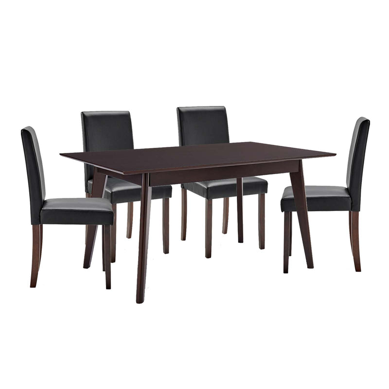 Prosper 5 Piece Faux Leather Dining Set By Modway - EEI-4181 | Dining Sets | Modishstore