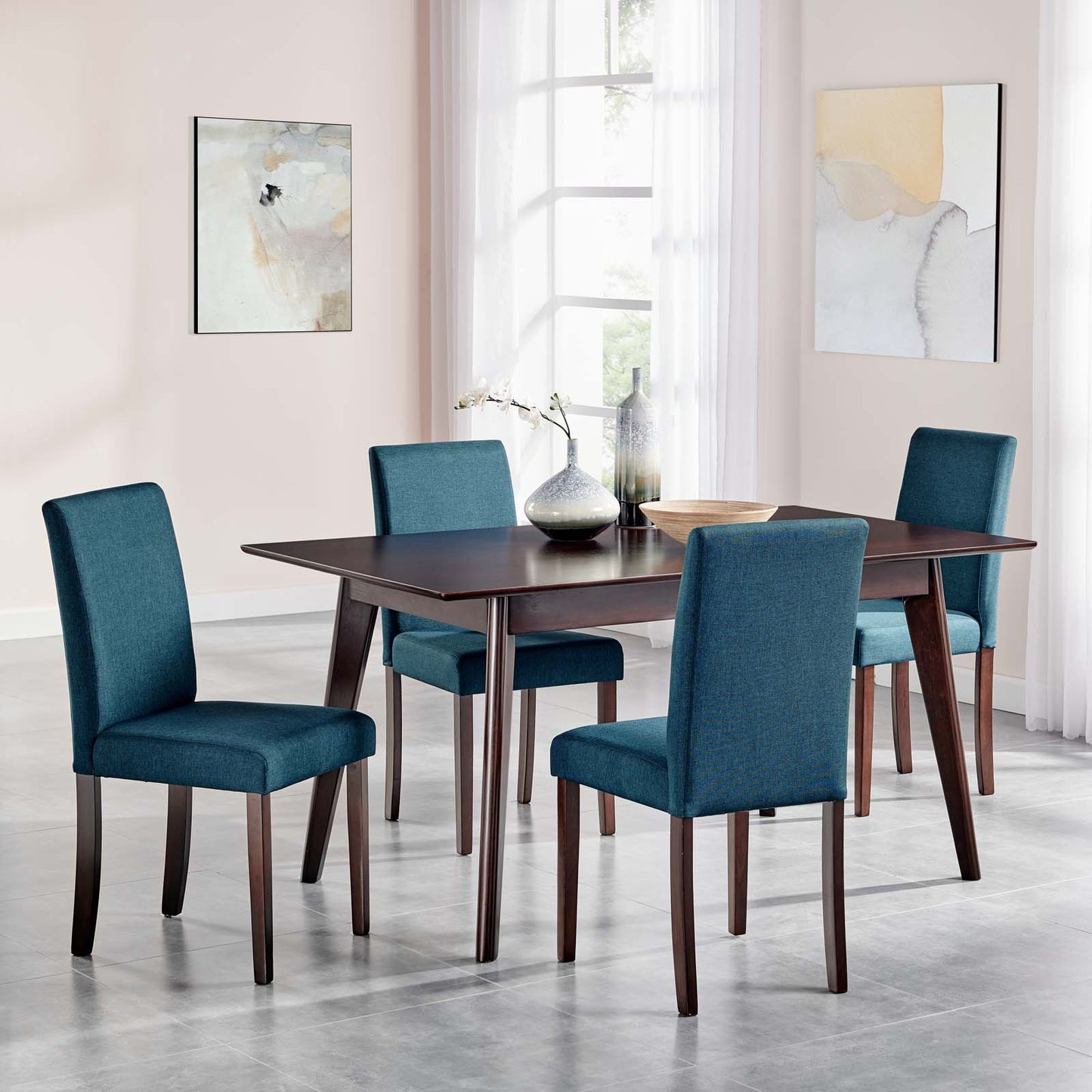 Prosper 5 Piece Upholstered Fabric Dining Set By Modway - EEI-4183 | Dining Sets | Modishstore - 1