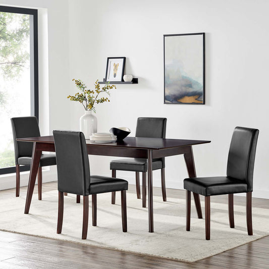 Prosper 5 Piece Faux Leather Dining Set By Modway - EEI-4187 | Dining Sets | Modishstore
