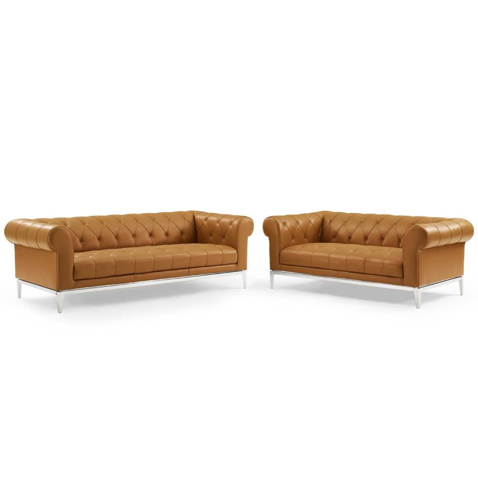 Modway Idyll Tufted Upholstered Leather Sofa and Loveseat Set | Loveseats | Modishstore-7