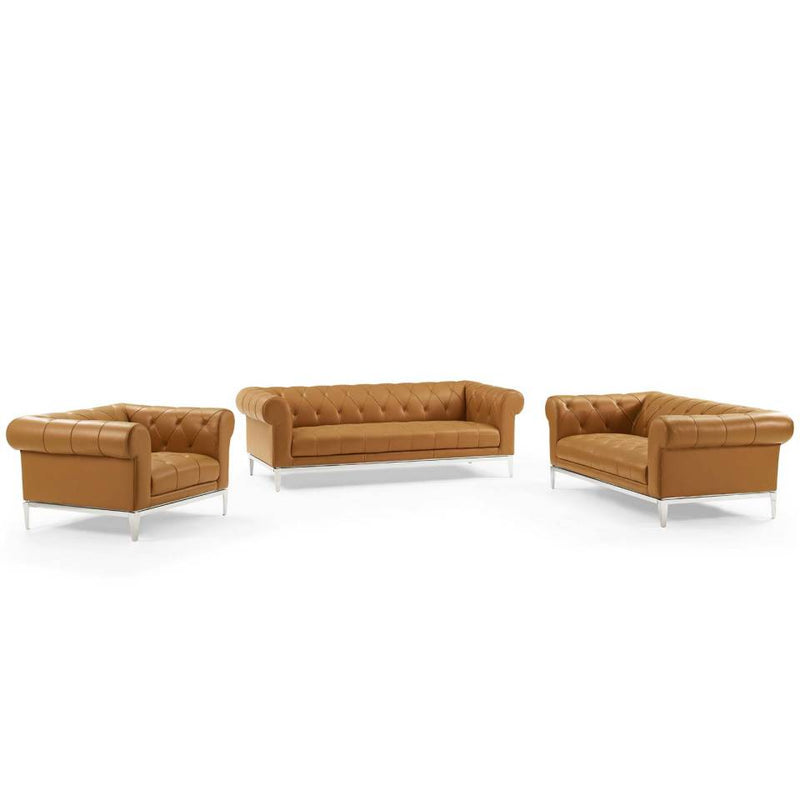 Modway Idyll 3 Piece Upholstered Leather Set - EEI-4190 | Sofa Set | Modishstore - 9