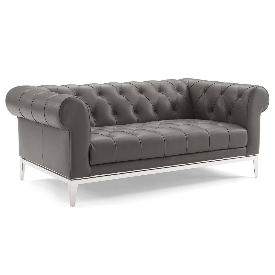 Modway Idyll Tufted Upholstered Leather Loveseat and Armchair | Loveseats | Modishstore-3