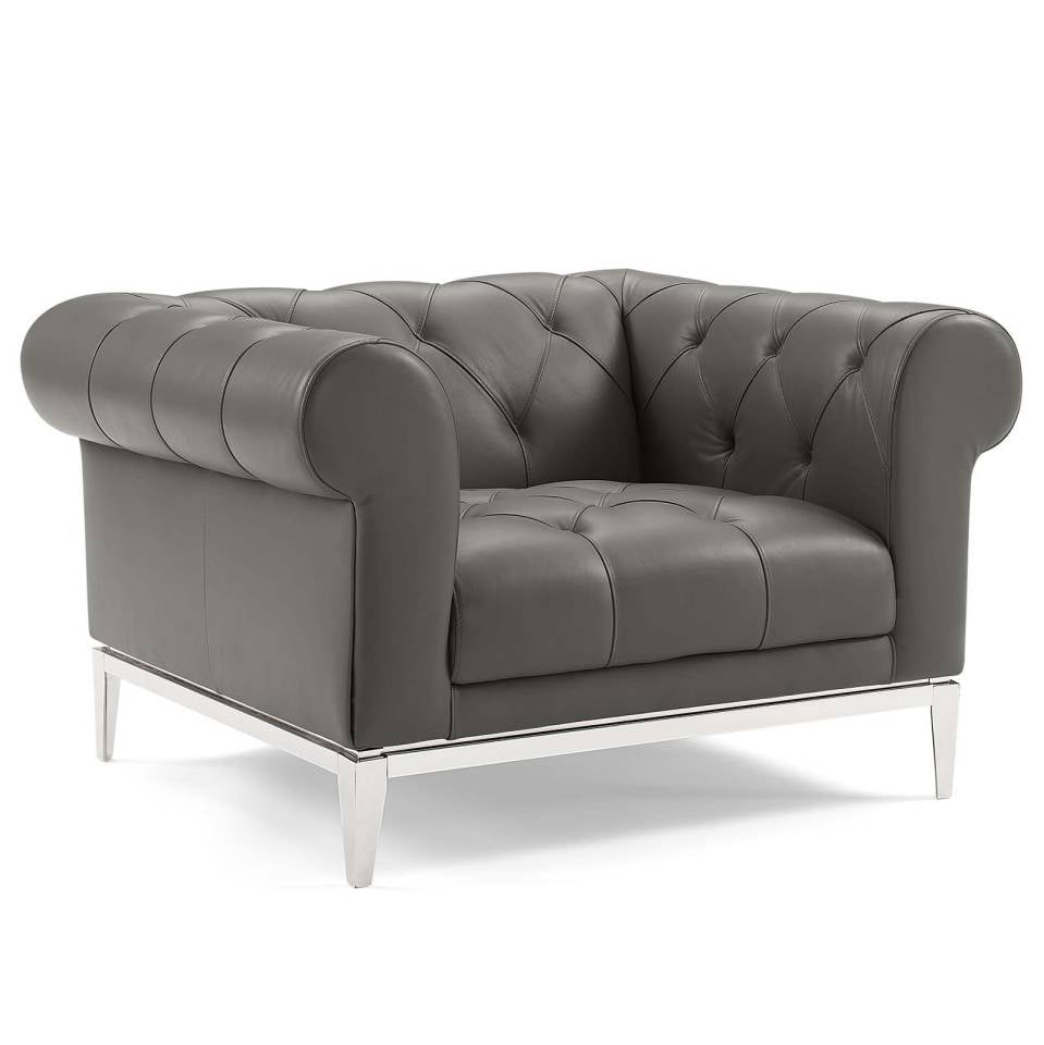 Modway Idyll Tufted Upholstered Leather Loveseat and Armchair - EEI-4193 | Loveseats | Modishstore - 5