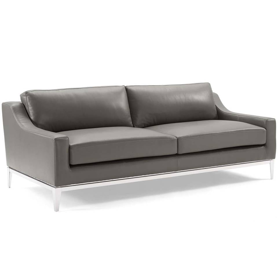 Modway Harness Stainless Steel Base Leather Sofa and Loveseat Set - EEI-4196 | Sofa Set | Modishstore - 3