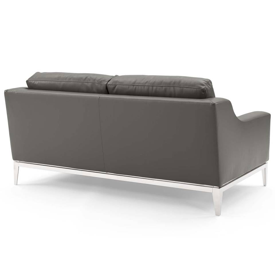 Modway Harness Stainless Steel Base Leather Sofa and Loveseat Set - EEI-4196 | Sofa Set | Modishstore - 6