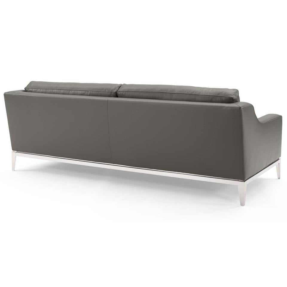 Modway Harness Stainless Steel Base Leather Sofa & Armchair Set - EEI-4198 | Sofa Set | Modishstore - 4