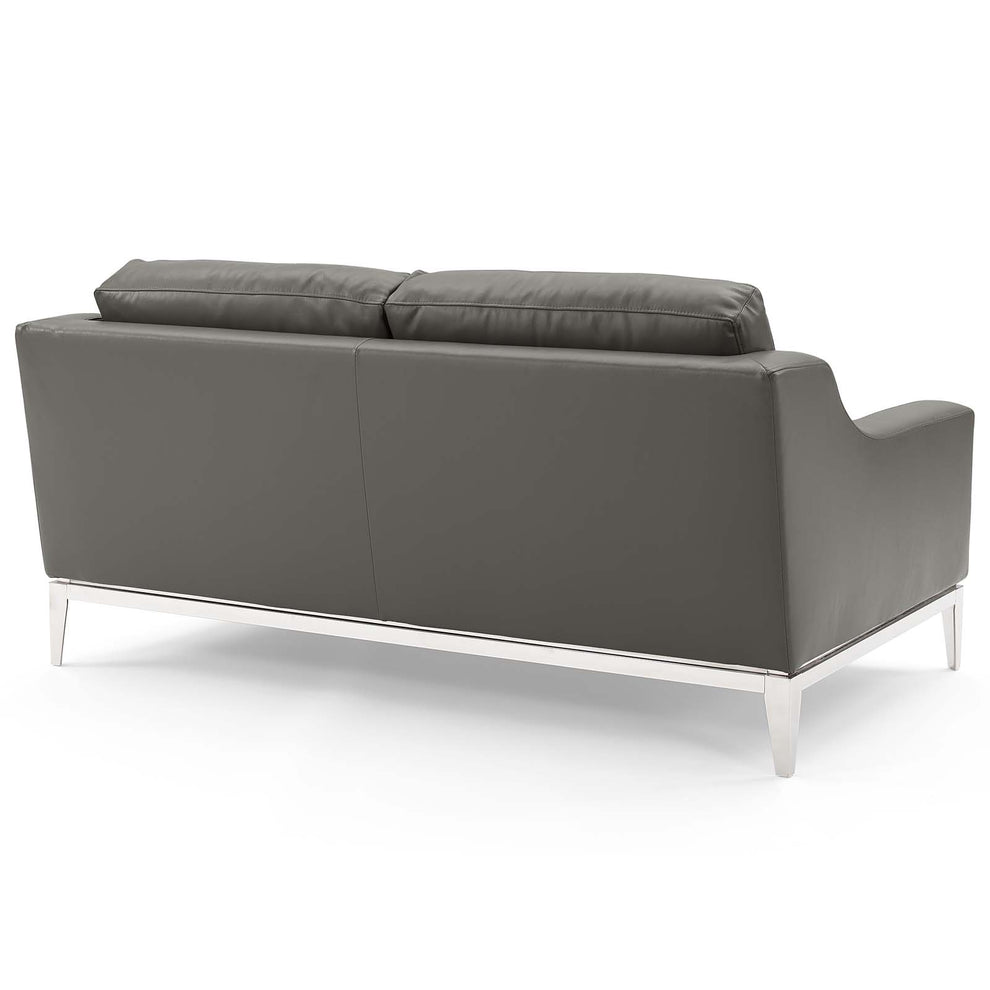 Harness 3 Piece Stainless Steel Base Leather Set By Modway - EEI-4201 | Sofa Set | Modishstore - 9